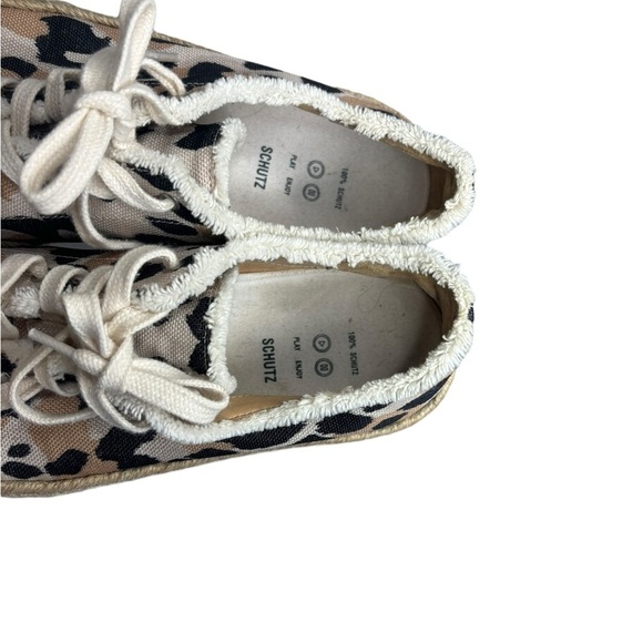 SCHUTZ LUANA CHEETAH ESPADRILLE PLATFORM SNEAKERS Size 8 - Picture 5 of 9